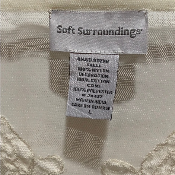 SOFT SURROUNDINGS LACE TUNIC SZ L APPLIQUÉ TULLE - Picture 4 of 7